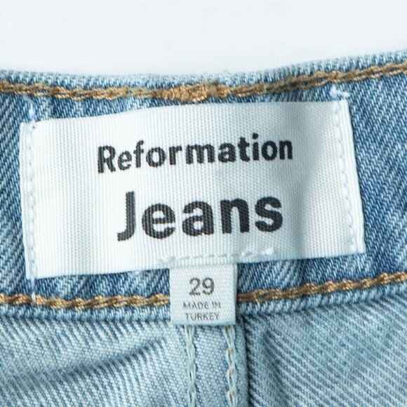 Reformation Cary Jeans Slouchy High Rise Straight Wide Leg Minimal Tencel Denim - Picture 7 of 11